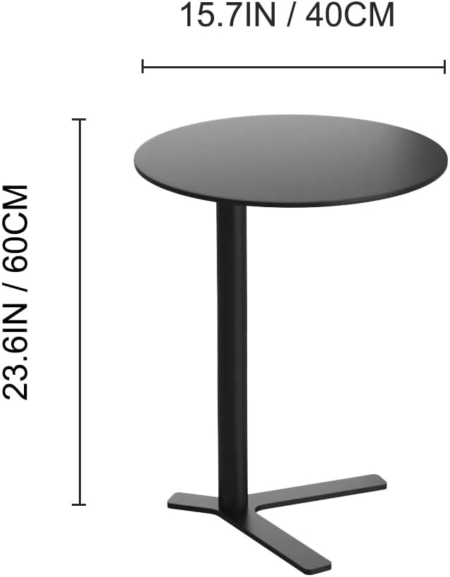Round Metal C-Shaped Sofa Side Accent Table