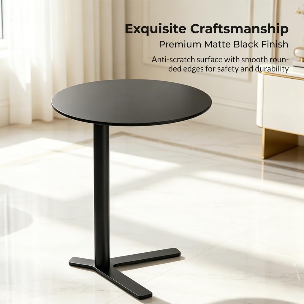 Round Metal C-Shaped Sofa Side Accent Table