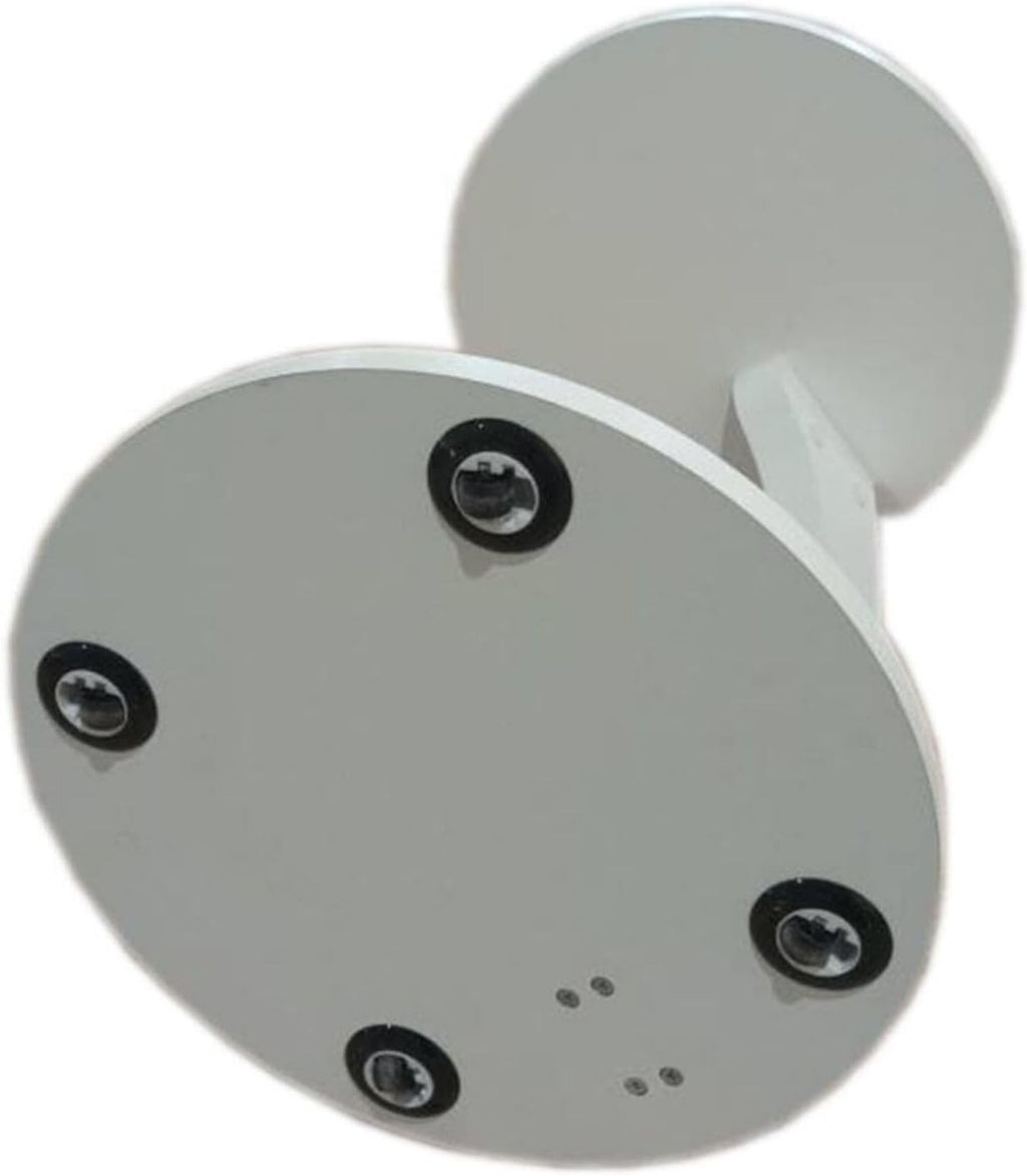 White Wheeled Round C-Shaped Side Table