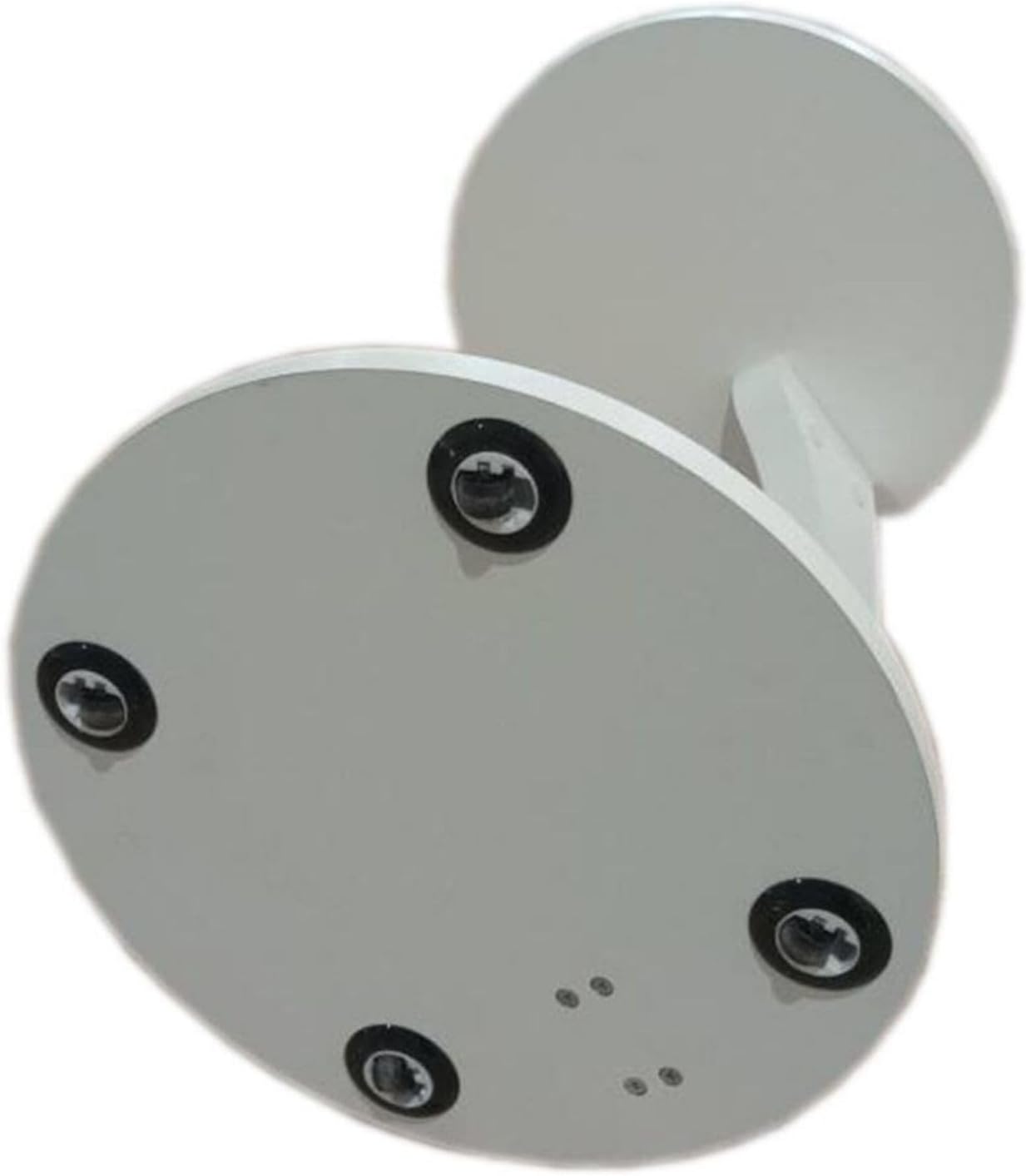 White Wheeled Round C-Shaped Side Table