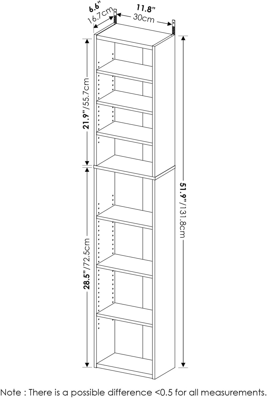 Amber Pine Adjustable 8-Tier Media Rack
