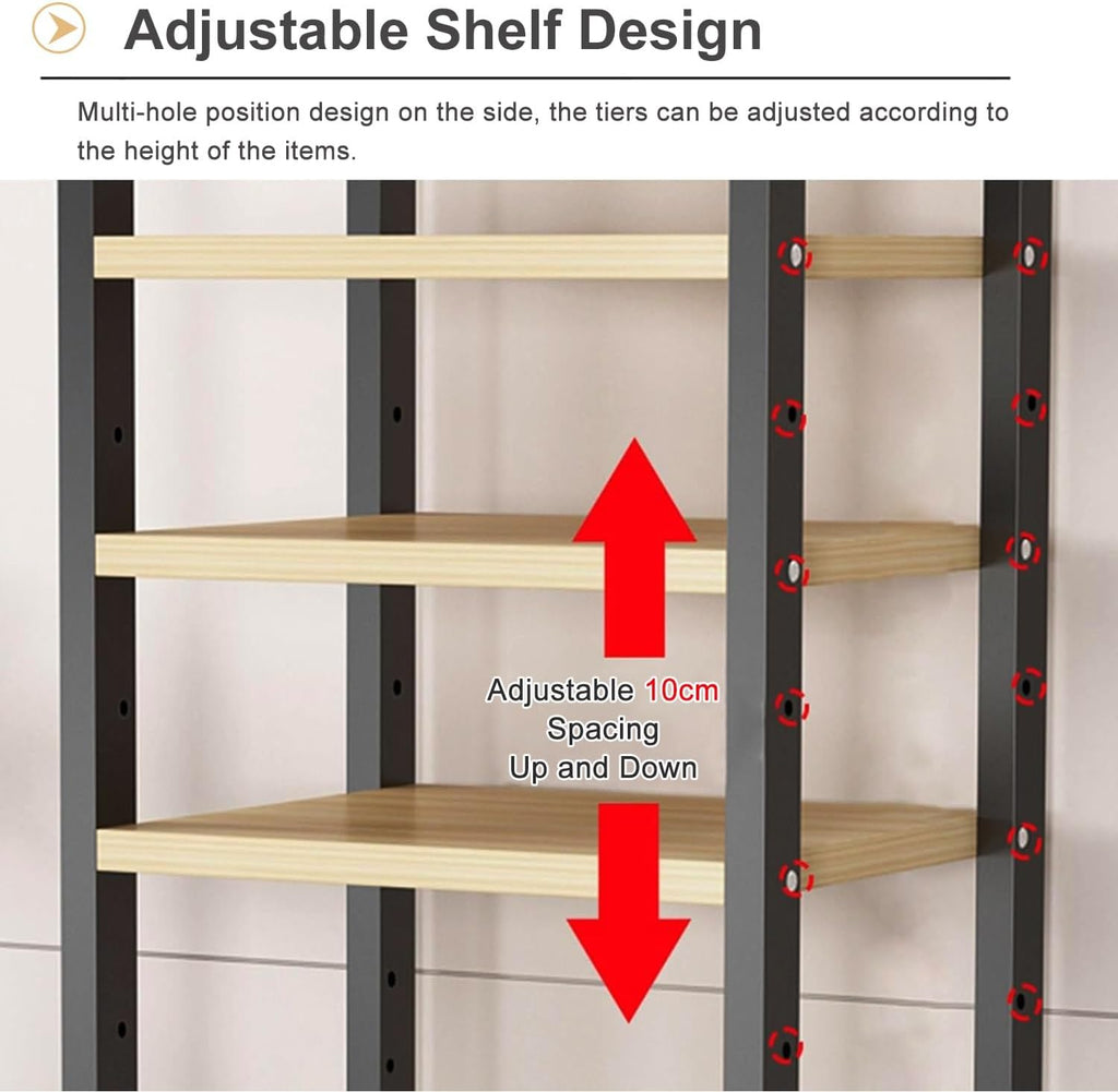Teak 7-Tier Adjustable AV Media Rack