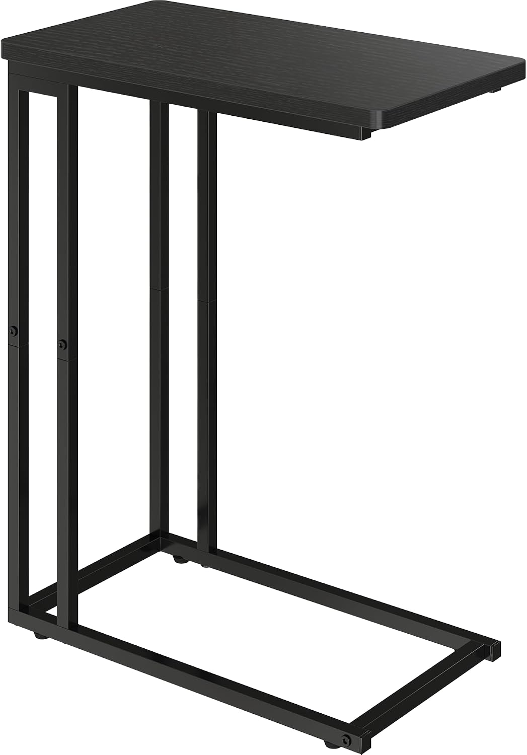 Black Oak Slidable C-Shaped Side Table