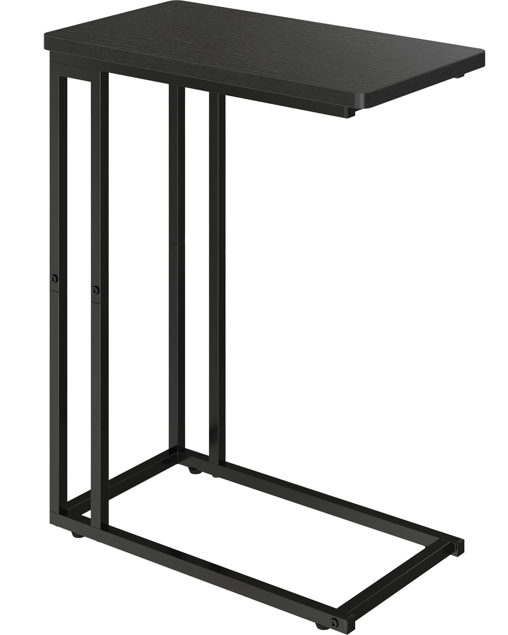 Black Oak Slidable C-Shaped Side Table