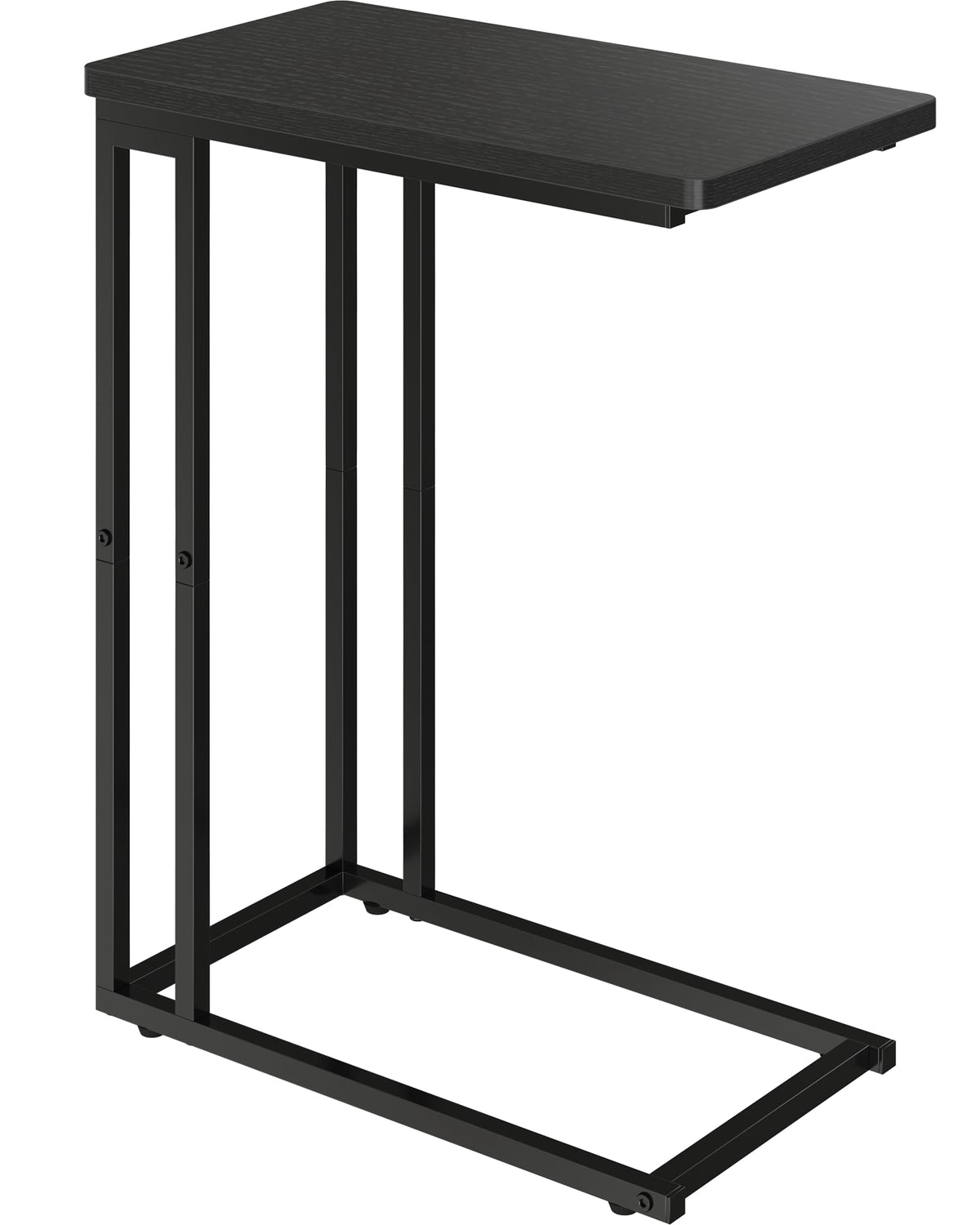 Black Oak Slidable C-Shaped Side Table