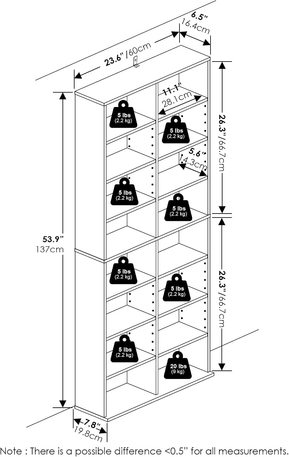 Amber Pine Wide Multi-Shelf Media Rack