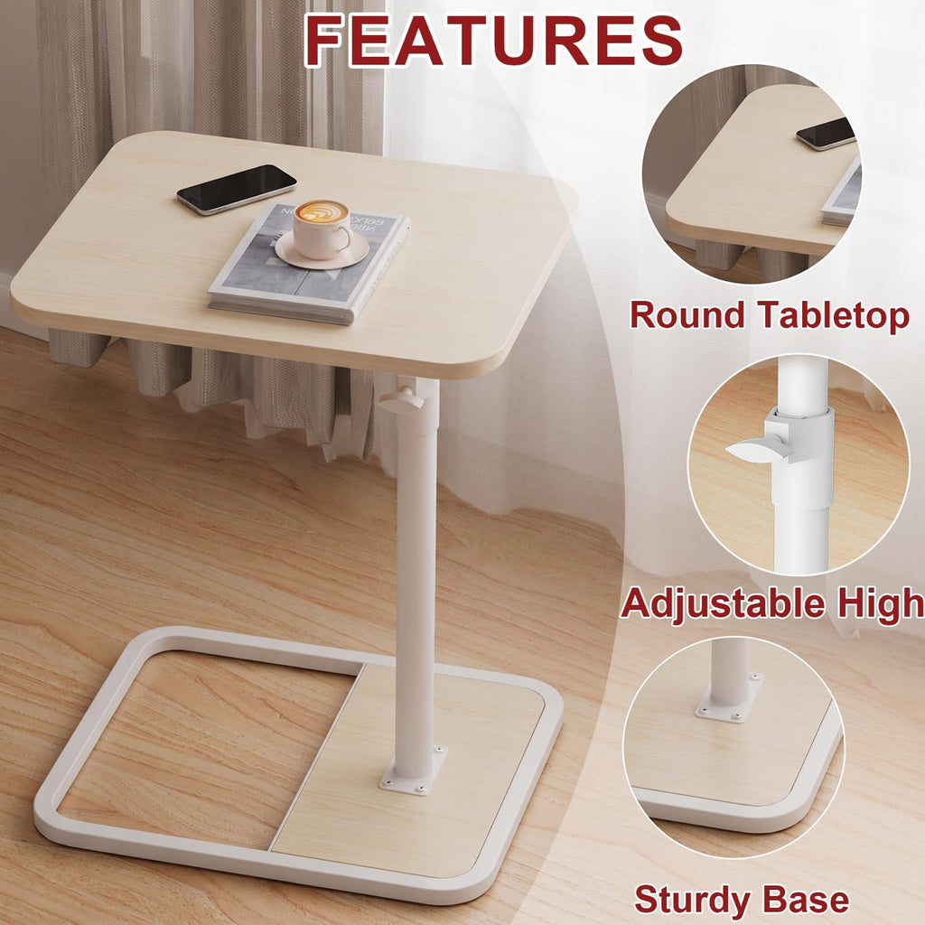 Natural Adjustable Rotatable C-Side Table