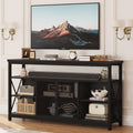 Black Oak Tall Industrial Storage TV Stand