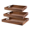 Stackable Acacia Wood Decor Serving Trays