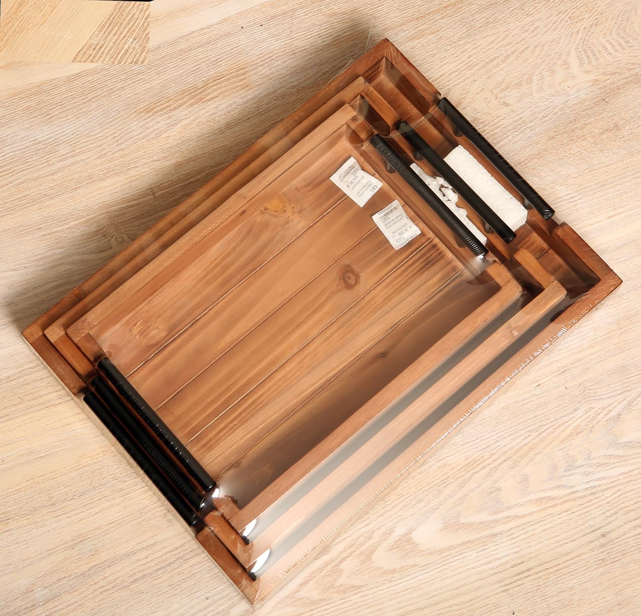 Vintage Nested Wood Decor Serving Trays