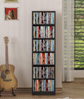 Black Adjustable 6-Tier DVD Media Shelf