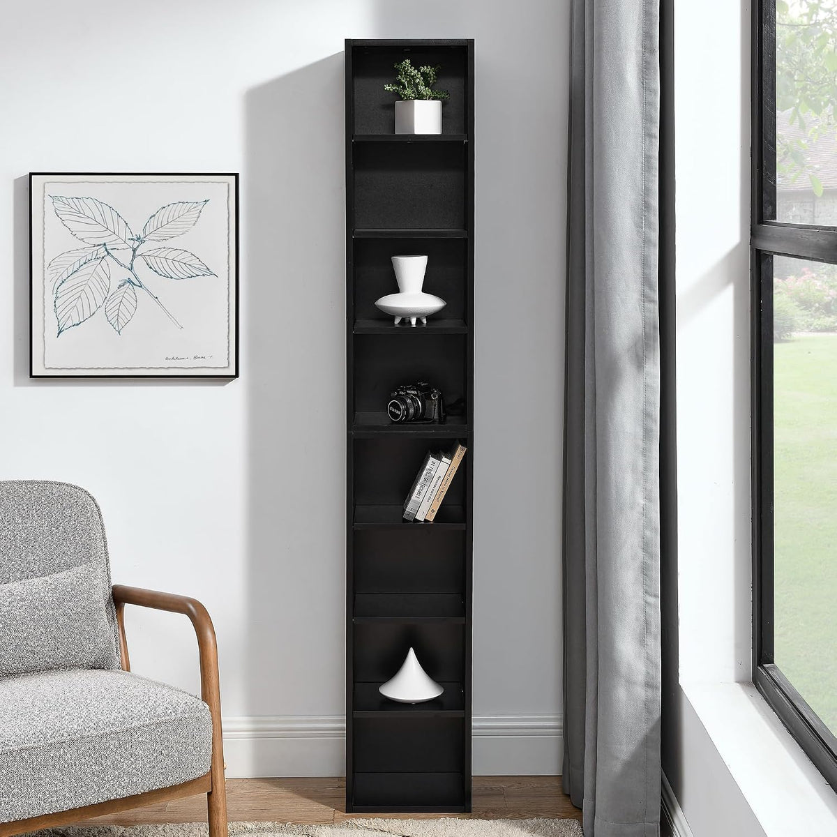 Slim Adjustable 8-Tier Media Storage Rack