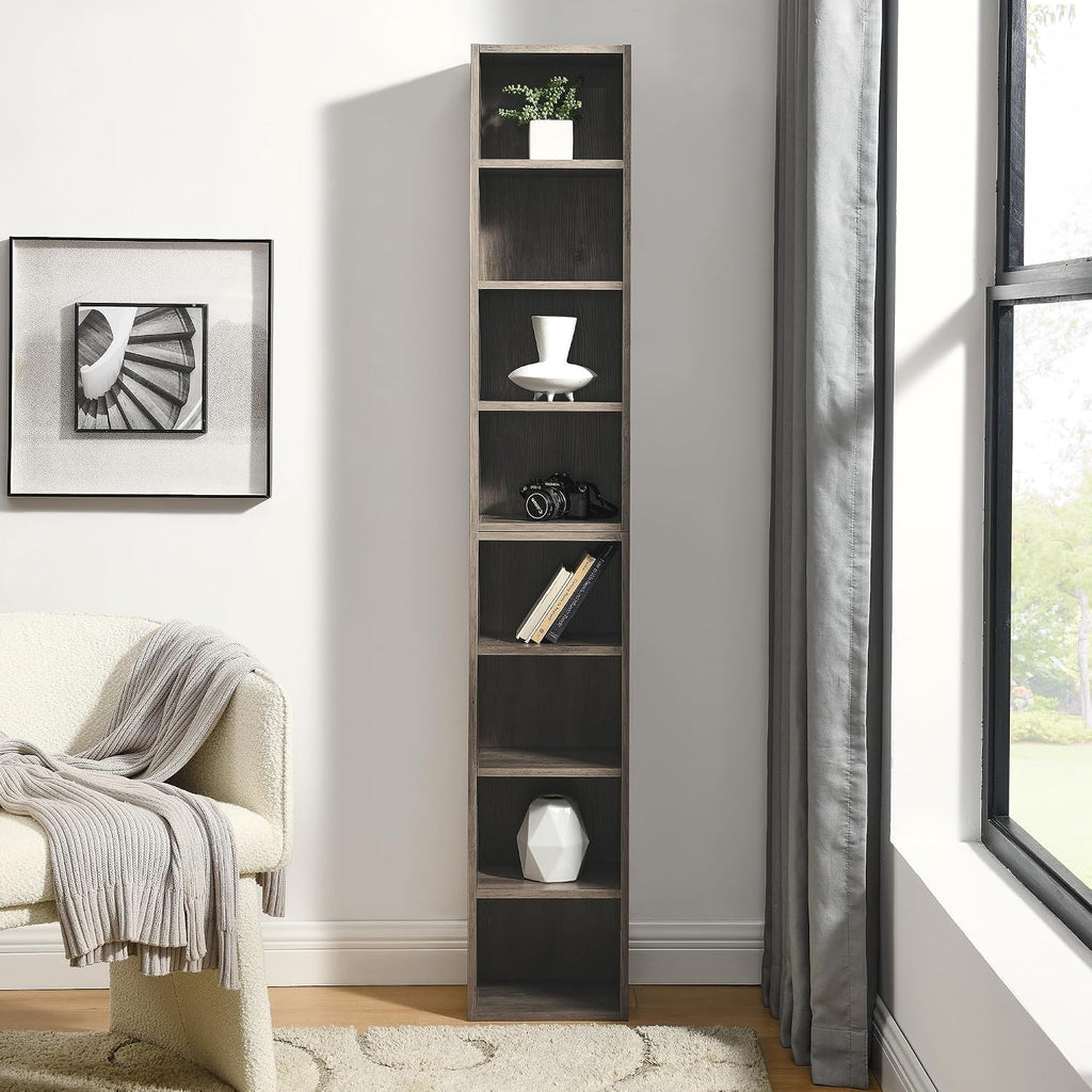 Slim Adjustable 8-Tier Media Tower Rack