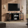 Black Compact Adjustable Industrial TV Stand