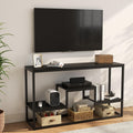 Black 3-Tier Industrial TV Console Stand