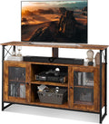 Rustic Brown Farmhouse Tall TV Console