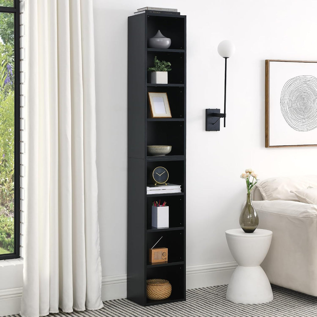 Slim Adjustable 8-Tier Media Storage Rack