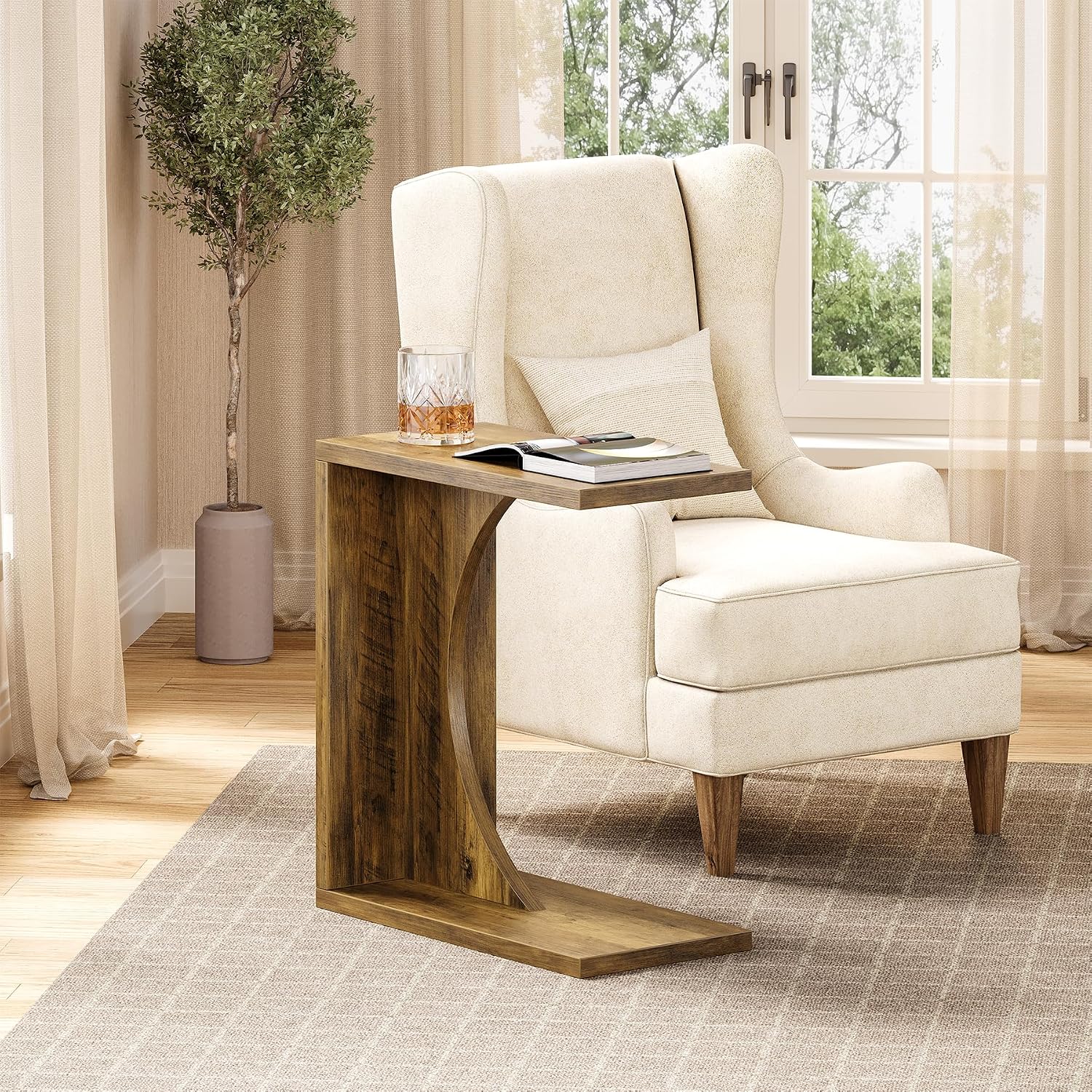 C-Shape Sofa Laptop Side End Table